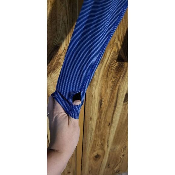 Under Armour heat gear royal blue/white striped long-sleeved tee - Picture 2 of 7